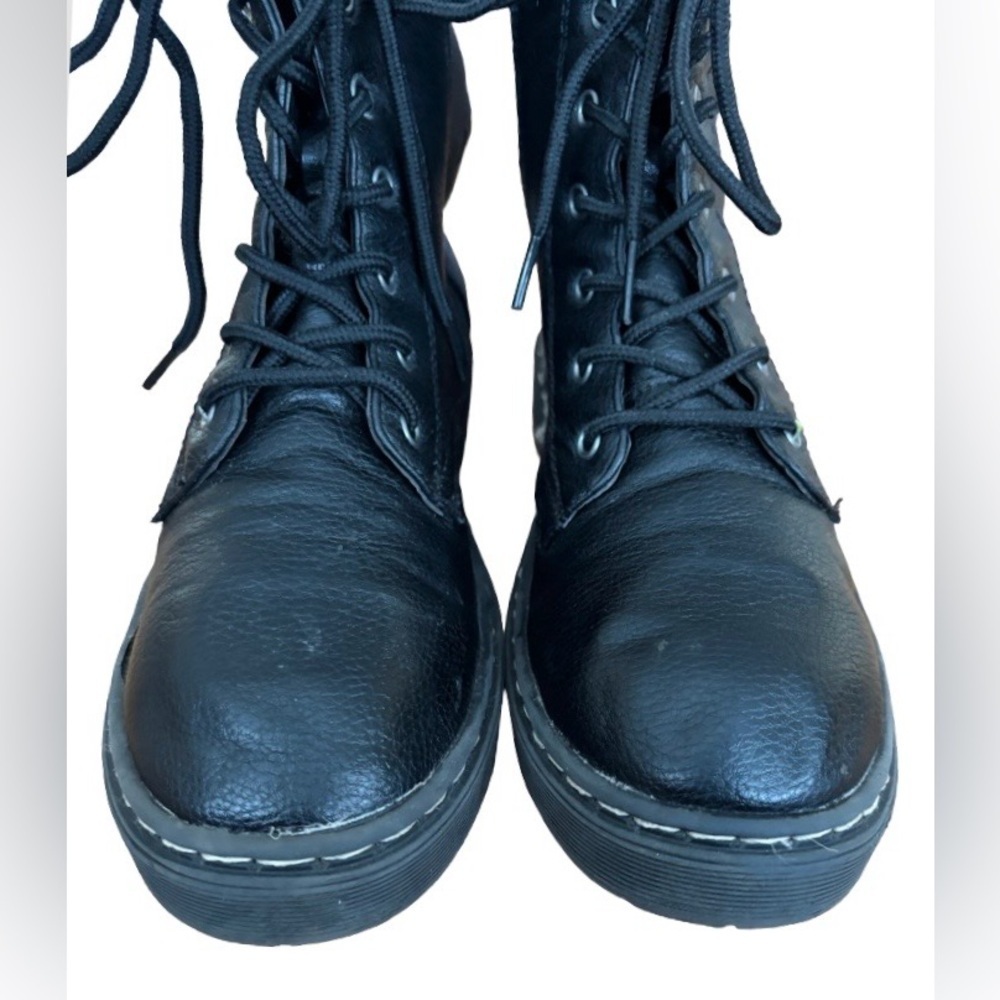 Sincerely Jules blk lthr lace up combat boots WM 5 goth punk indie sleeze - Picture 9 of 16